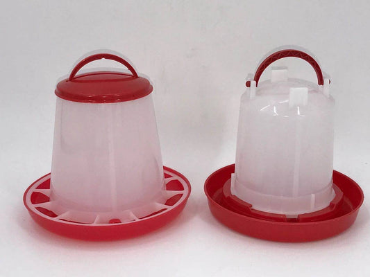 YES4PETS Small Poultry Bird Chicken Water Drinker 1 L & 1.5 kg Food Feeder Grain Seed Set V278-CHICKEN-DRINKER-FEEDER-S