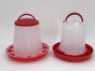 YES4PETS Small Poultry Bird Chicken Water Drinker 1 L & 1.5 kg Food Feeder Grain Seed Set V278-CHICKEN-DRINKER-FEEDER-S