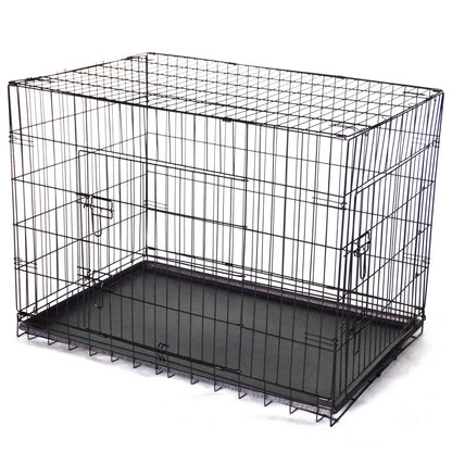 YES4PETS 24' Collapsible Metal Dog Rabbit Crate Puppy Cage Cat Carrier With Divider V278-CR24WDIVIDER