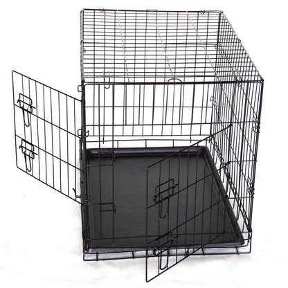YES4PETS 30' Collapsible Metal Dog Rabbit Crate Cage Cat Carrier With Divider V278-CR30WDIVIDER