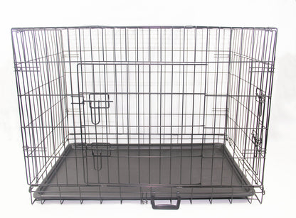 36' Portable Foldable Dog Cat Rabbit Collapsible Crate Pet Cage with Cover Mat Blue V278-CR36WCOVER-BLUE-MAT