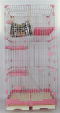 146 cm Pink Pet 4 Level Cat Cage House With Litter Tray & Wheel 72x47x146 cm V278-CSN-1-3-M-3-PINK