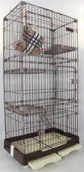 YES4PETS 179 cm Brown Pet 4 Level Cat Cage House With Litter Tray & Wheel 82x57x179 CM V278-CSN-2-3-L-3-BROWN