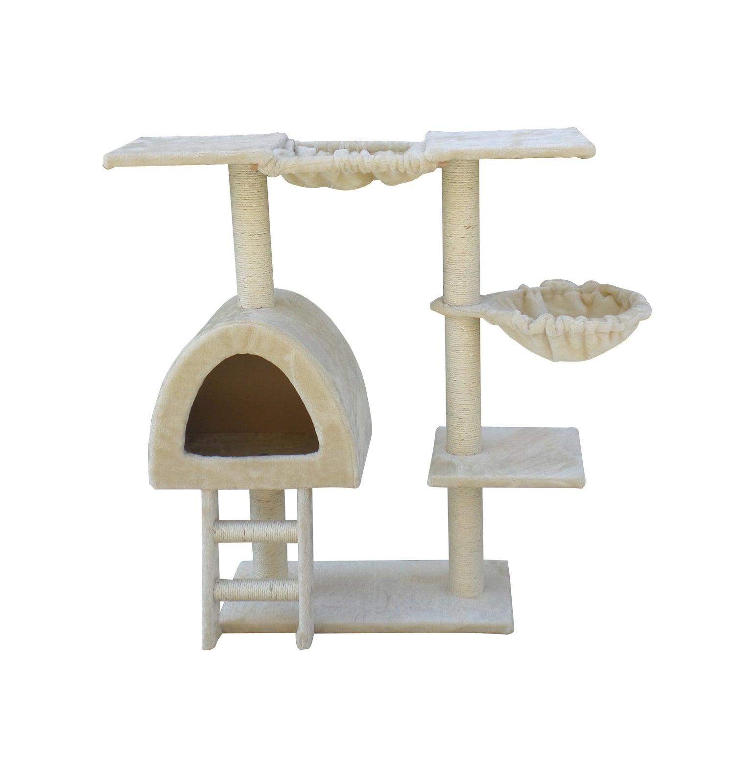 YES4PETS 100 cm Beige Cat Scratching Post Tree Scratcher House V278-CT100_BEIGE