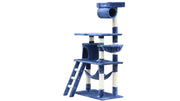 YES4PETS 140 cm Cat Kitten Scratching Post Tree W ladder & Hammock-Blue V278-CT140_BLUE