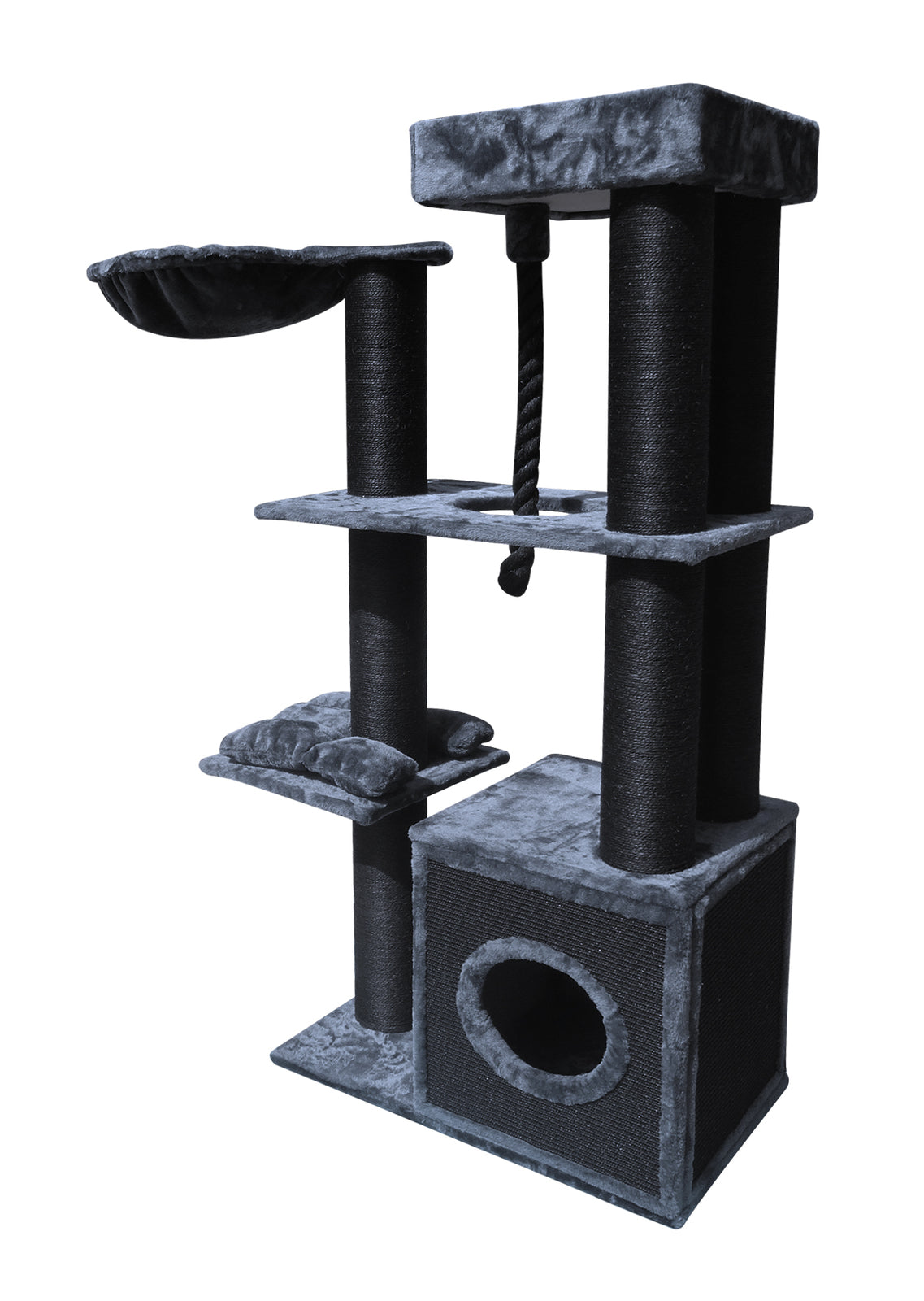 YES4PETS 33kg 160 cm XL Multi Level 14cm Thick Cat Scratching Post Tree Scratcher Pole- Grey V278-CT160-TP-GREY