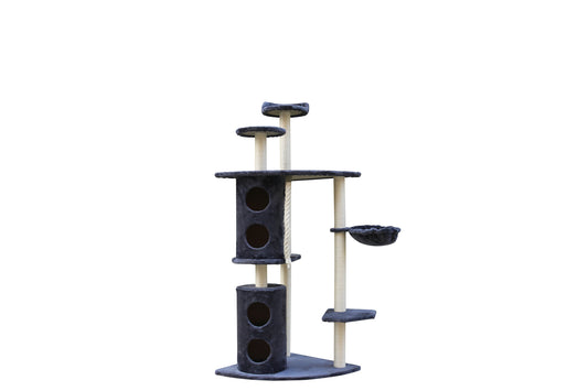 YES4PETS 170cm XL Multi Level Cat Scratching Post Tree Post Furniture House Tower - Grey V278-CT170-CAT-FL05A-GREY