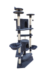 YES4PETS 200 cm Cat Scratching Post Tree Scratcher Corner Tower Furniture- Grey V278-CT200-GREY