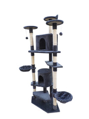 YES4PETS 200 cm Cat Scratching Post Tree Scratcher Corner Tower Furniture- Grey V278-CT200-GREY