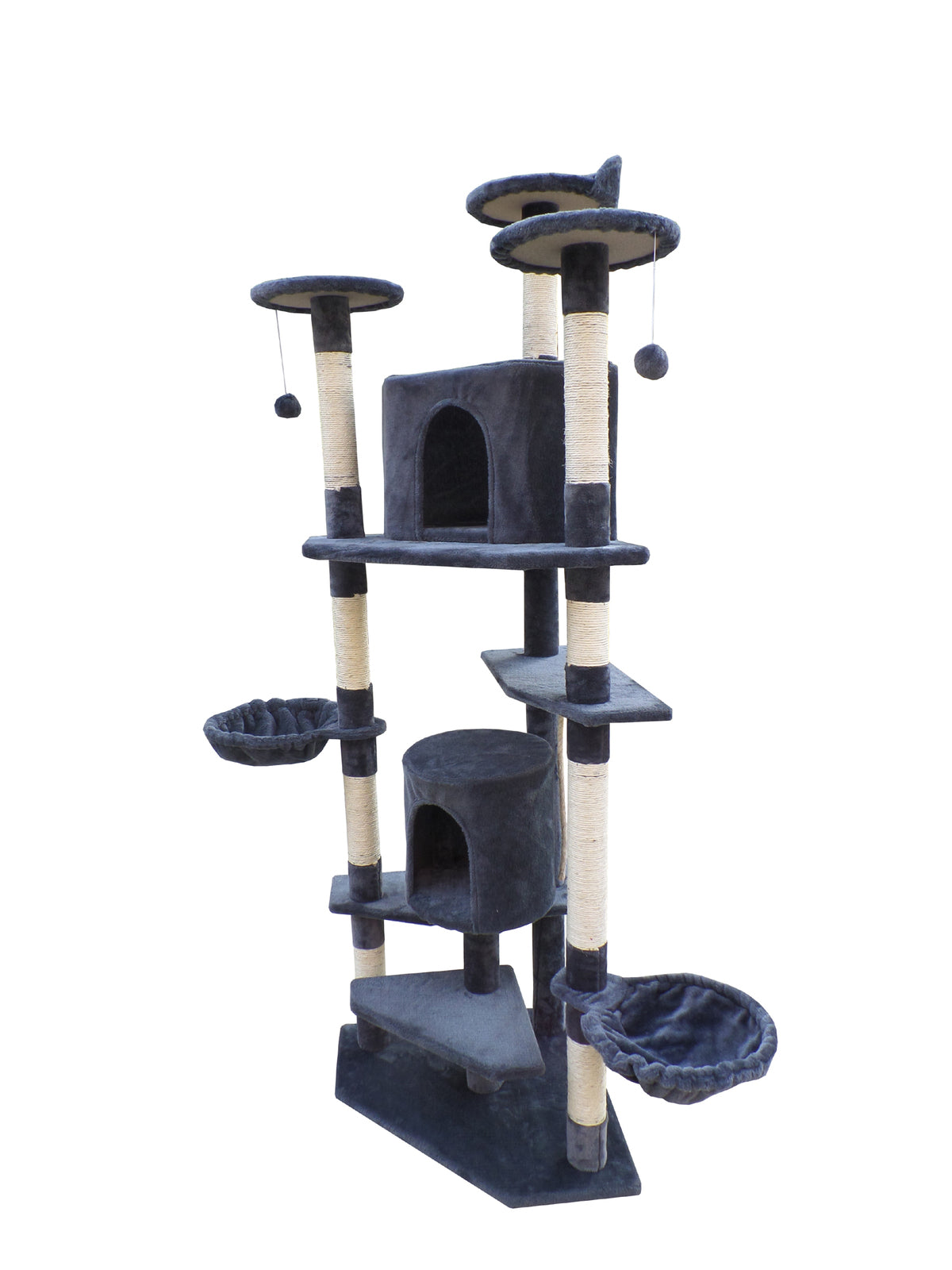 YES4PETS 200 cm Cat Scratching Post Tree Scratcher Corner Tower Furniture- Grey V278-CT200-GREY