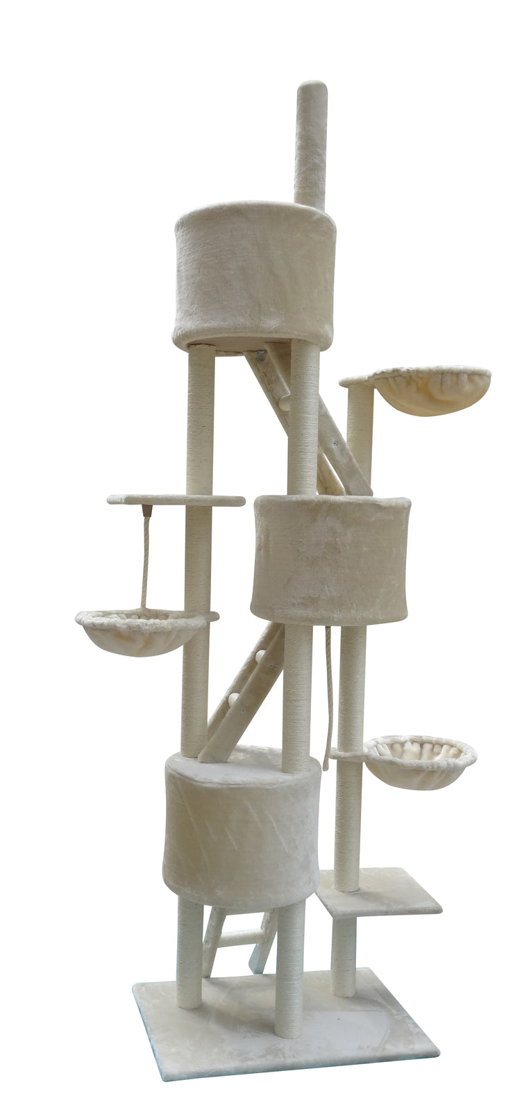 YES4PETS 244 cm XL Multi Level Cat Scratching Post Tree Scratcher Pole- Beige V278-CT244-BEIGE