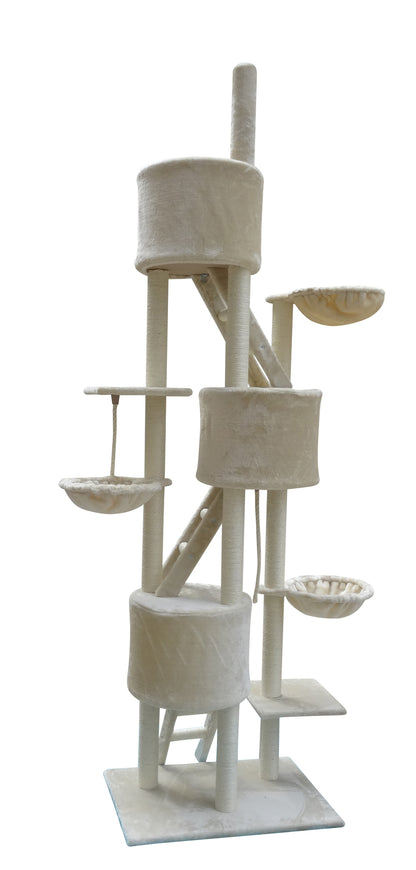 YES4PETS 244 cm XL Multi Level Cat Scratching Post Tree Scratcher Pole- Beige V278-CT244-BEIGE