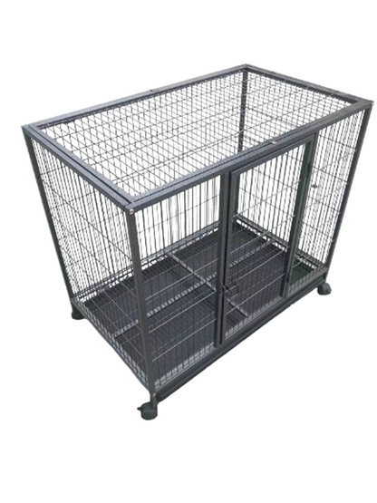 YES4PETS Medium Pet Dog Cat Bird Parrot Cage Metal Rabbit Crate Carrier Kennel Wheel & Tray V278-D1014