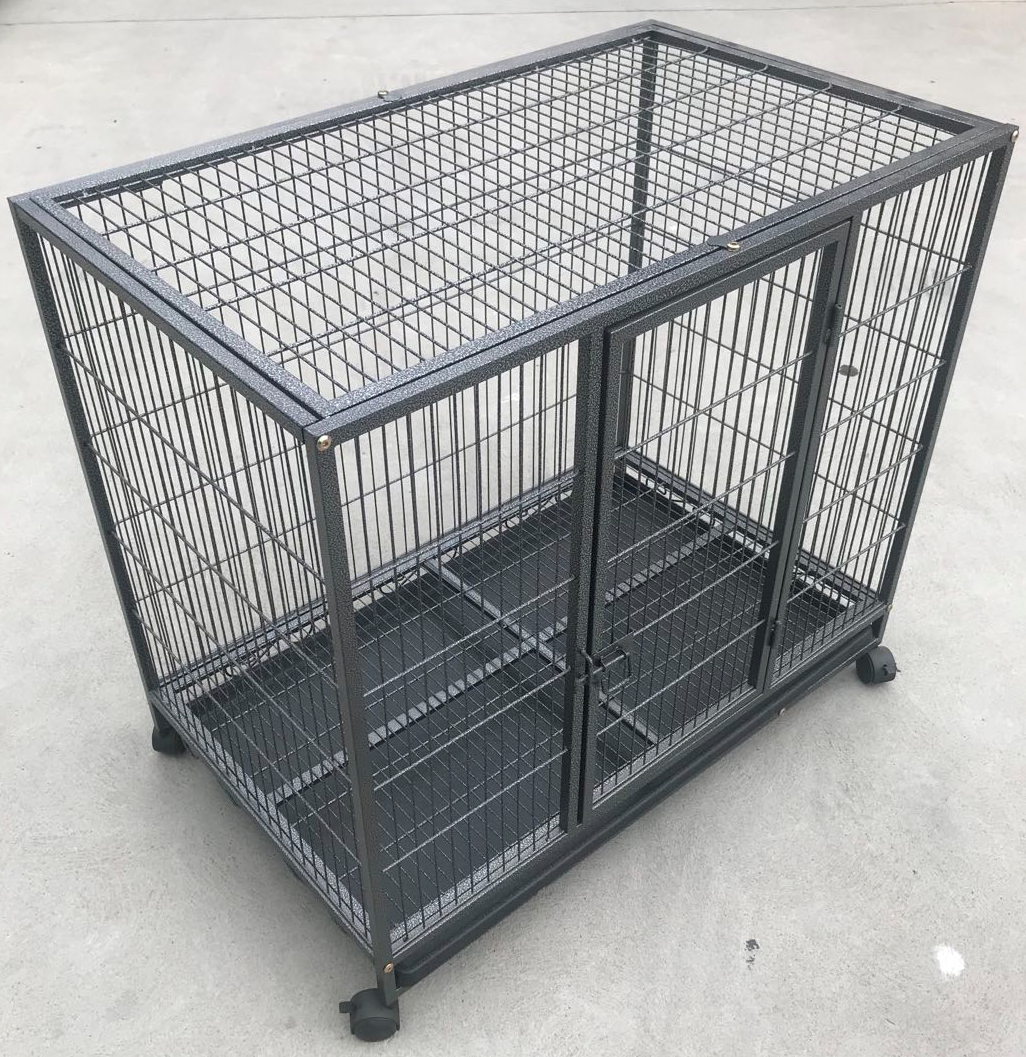 YES4PETS Medium Pet Dog Cat Bird Parrot Cage Metal Rabbit Crate Carrier Kennel Wheel & Tray V278-D1014