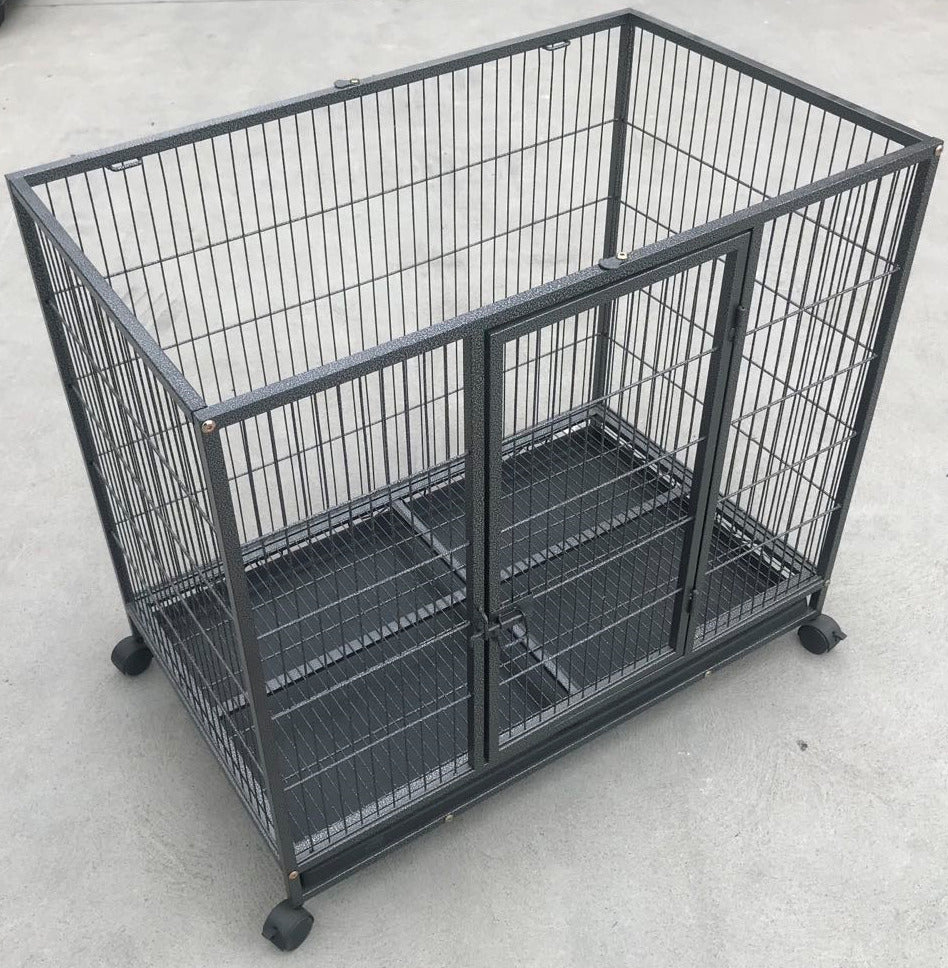 YES4PETS Medium Pet Dog Cat Bird Parrot Cage Metal Rabbit Crate Carrier Kennel Wheel & Tray V278-D1014