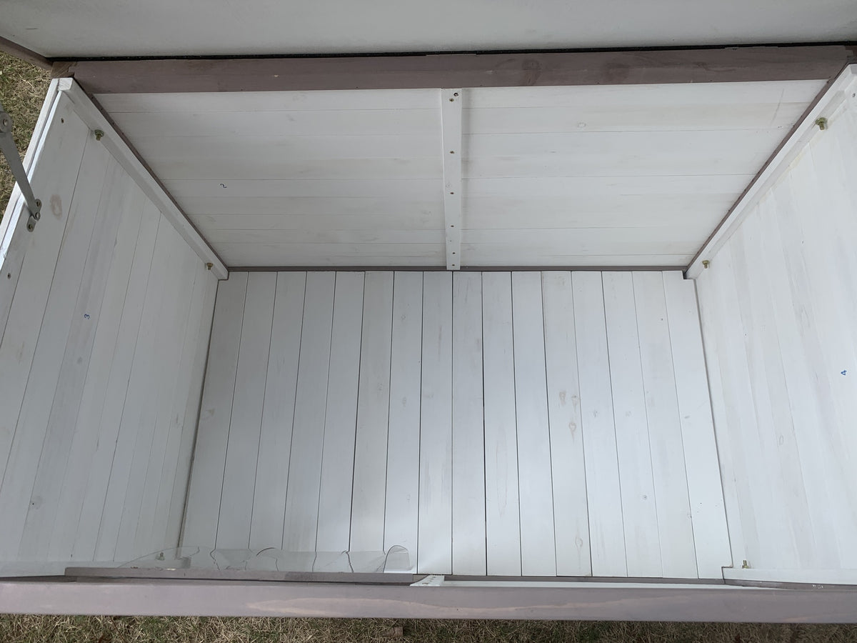YES4PETS L Timber Pet Dog Kennel House Puppy Wooden Timber Cabin With Stripe White V278-DK-10466-WHITE