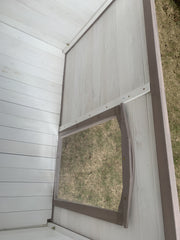 YES4PETS L Timber Pet Dog Kennel House Puppy Wooden Timber Cabin With Stripe White V278-DK-10466-WHITE