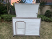 YES4PETS L Timber Pet Dog Kennel House Puppy Wooden Timber Cabin With Stripe White V278-DK-10466-WHITE