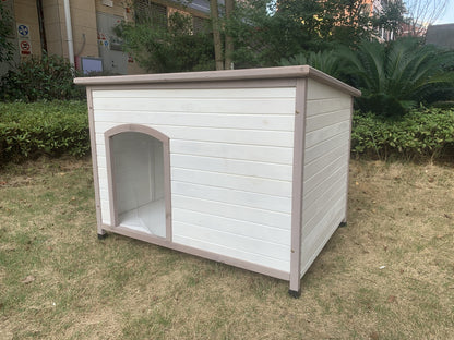 YES4PETS XXL Timber Pet Dog Kennel House Puppy Wooden Timber Cabin With Stripe White V278-DK-12595-WHITE