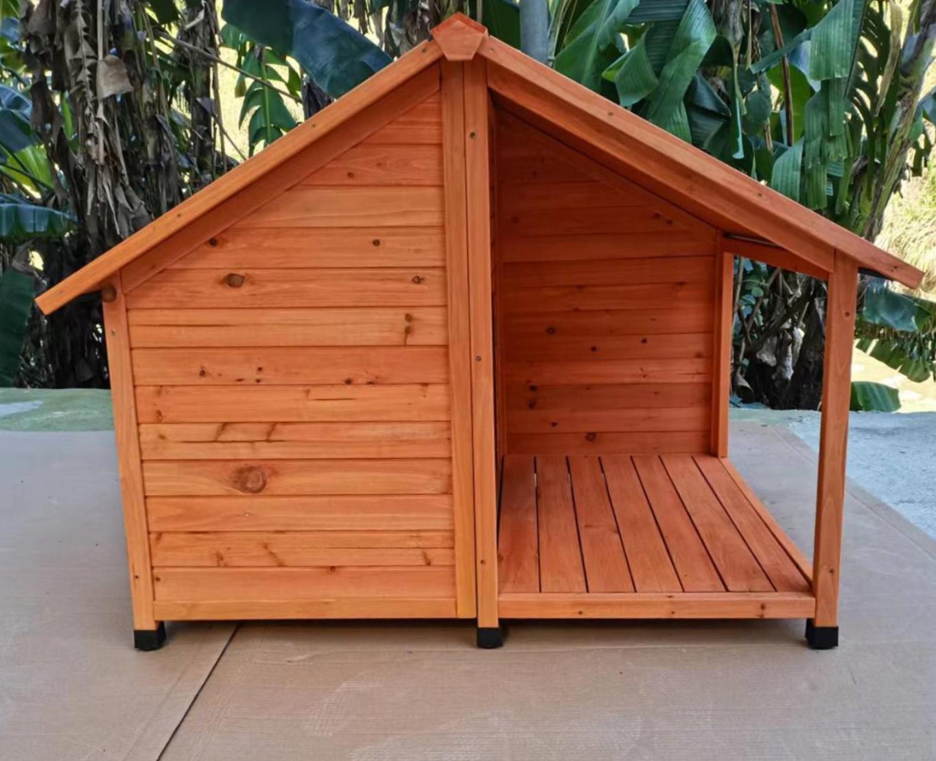 YES4PETS L Timber Pet Dog Kennel House Puppy Wooden Timber Cabin 130x105x100cm Brown V278-DK130-BROWN