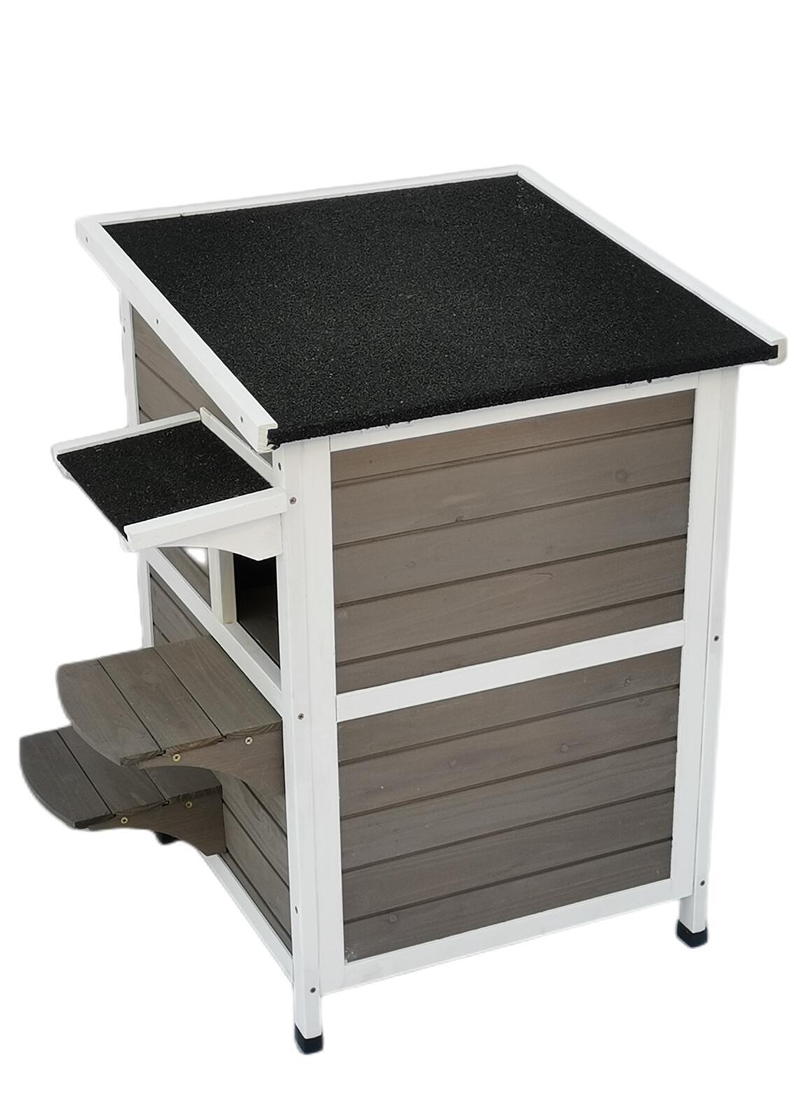 YES4PETS 2 Story Cat Shelter Condo with Escape Door Rainproof Kitty House V278-DOUBLE-74-CAT-HOUSE