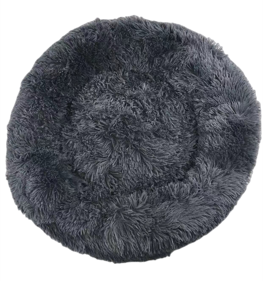 YES4PETS Medium Calming Plush Cat Dog Bed Fluffy Bedding Grey V278-DSLB3-M-DARK-GREY