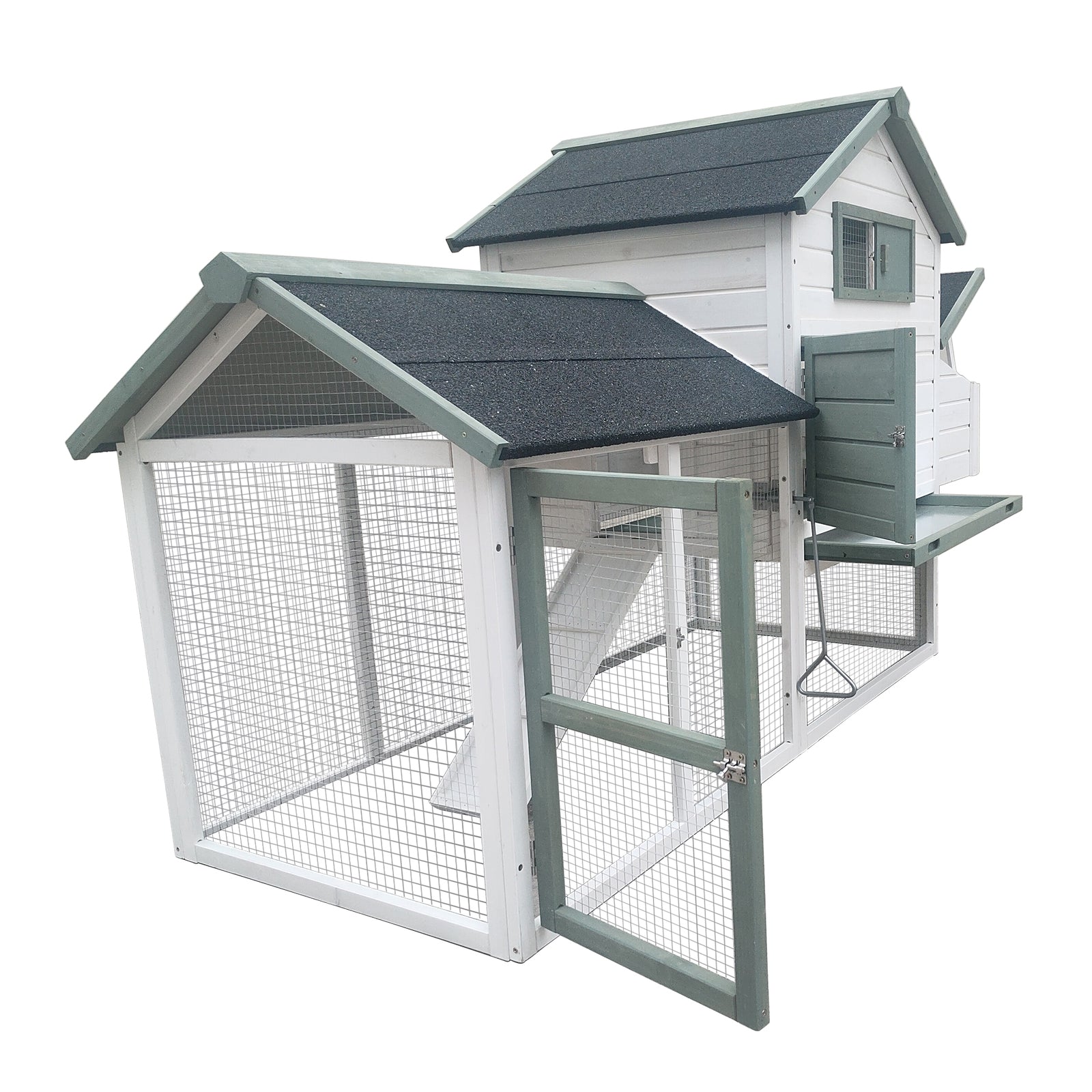 YES4PETS Large Chicken Coop Rabbit Hutch Guinea Pig Cage Ferret House V278-ELLA-WH-COOP