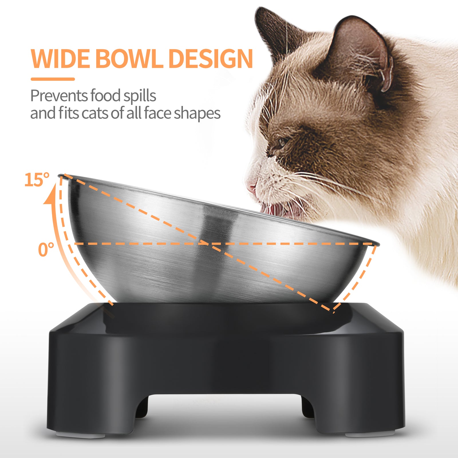 YES4PETS 2 x M Stainless Steel Pet Bowl Water Bowls Portable Anti Slip Skid Feeder Dog Rabbit Cat V278-F01S-PET-BOWL