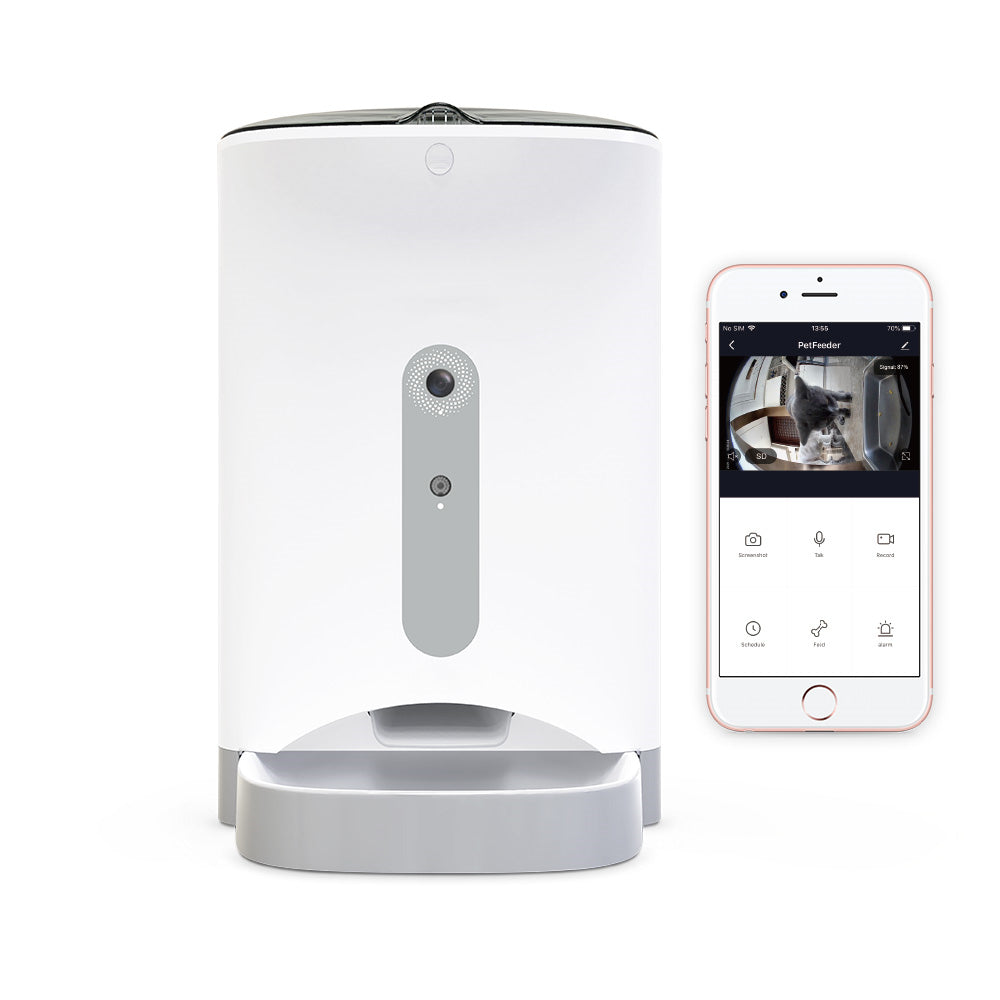 Smart Automatic Pet Dog Cat Rabbit Feeder Smartphone Camera APP for iPhone Android V278-F1-C-PET-FOOD-FEEDER
