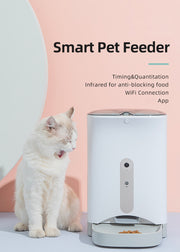 Smart Automatic Pet Dog Cat Rabbit Feeder Smartphone Camera APP for iPhone Android V278-F1-C-PET-FOOD-FEEDER