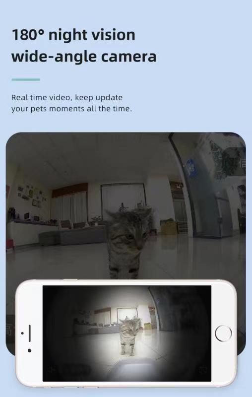 Smart Automatic Pet Dog Cat Rabbit Feeder Smartphone Camera APP for iPhone Android V278-F1-C-PET-FOOD-FEEDER