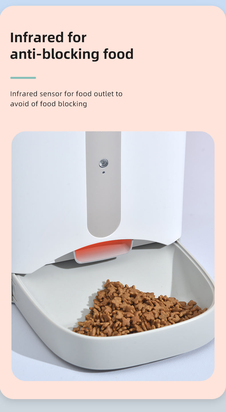 Smart Automatic Pet Dog Cat Rabbit Feeder Smartphone Camera APP for iPhone Android V278-F1-C-PET-FOOD-FEEDER