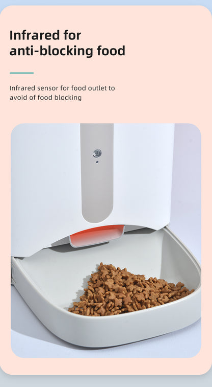 Smart Automatic Pet Dog Cat Rabbit Feeder Smartphone Camera APP for iPhone Android V278-F1-C-PET-FOOD-FEEDER
