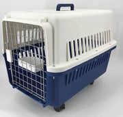 YES4PETS XL Dog Puppy Cat Crate Pet Rabbit Parrot Airline Carrier Cage W Bowl Tray & Wheel 72x53x53cm V278-FC-720-NAVY-BOWL-TRAY-WHE