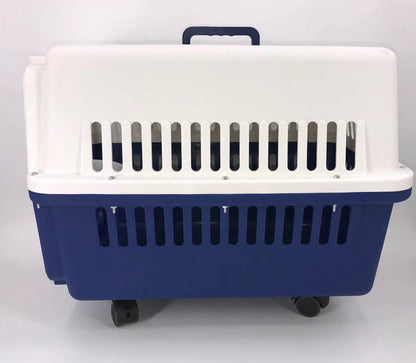 YES4PETS XL Dog Puppy Cat Crate Pet Rabbit Parrot Airline Carrier Cage W Bowl Tray & Wheel 72x53x53cm V278-FC-720-NAVY-BOWL-TRAY-WHE