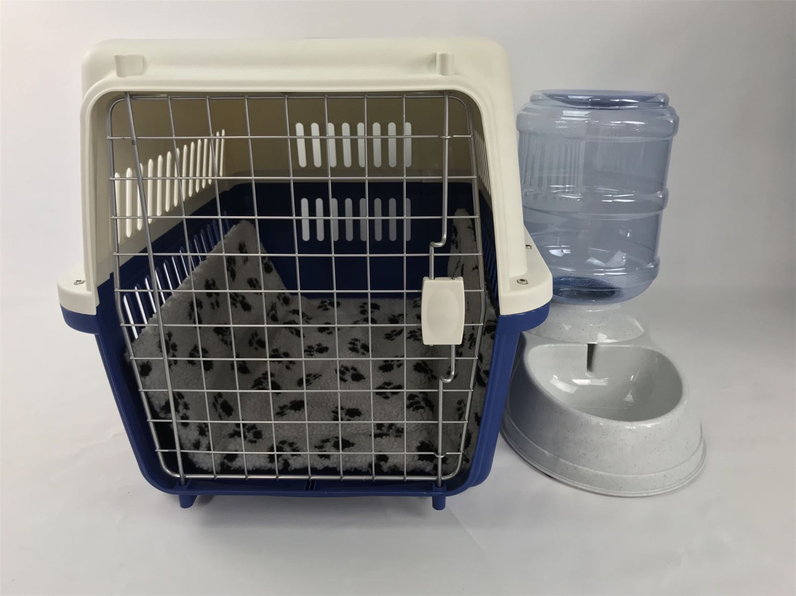 YES4PETS XL Dog Puppy Cat Crate Pet Carrier Cage W Mat & Water Dispenser 72x53x53cm V278-FC-720-NAVY-W-WATER11-BED