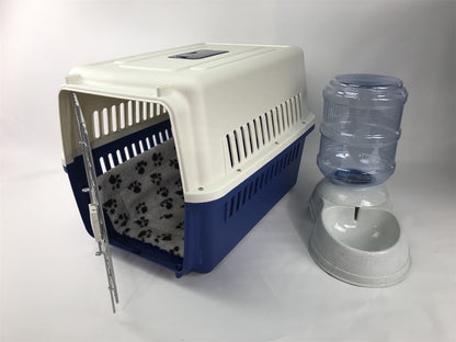 YES4PETS XL Dog Puppy Cat Crate Pet Carrier Cage W Mat & Water Dispenser 72x53x53cm V278-FC-720-NAVY-W-WATER11-BED