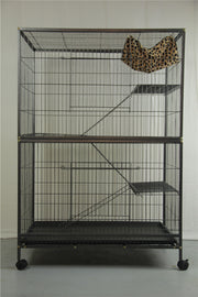 YES4PETS Pet 140cm 4 Level Bird Ferret Parrot Cage Aviary Cat Castor V278-FC140