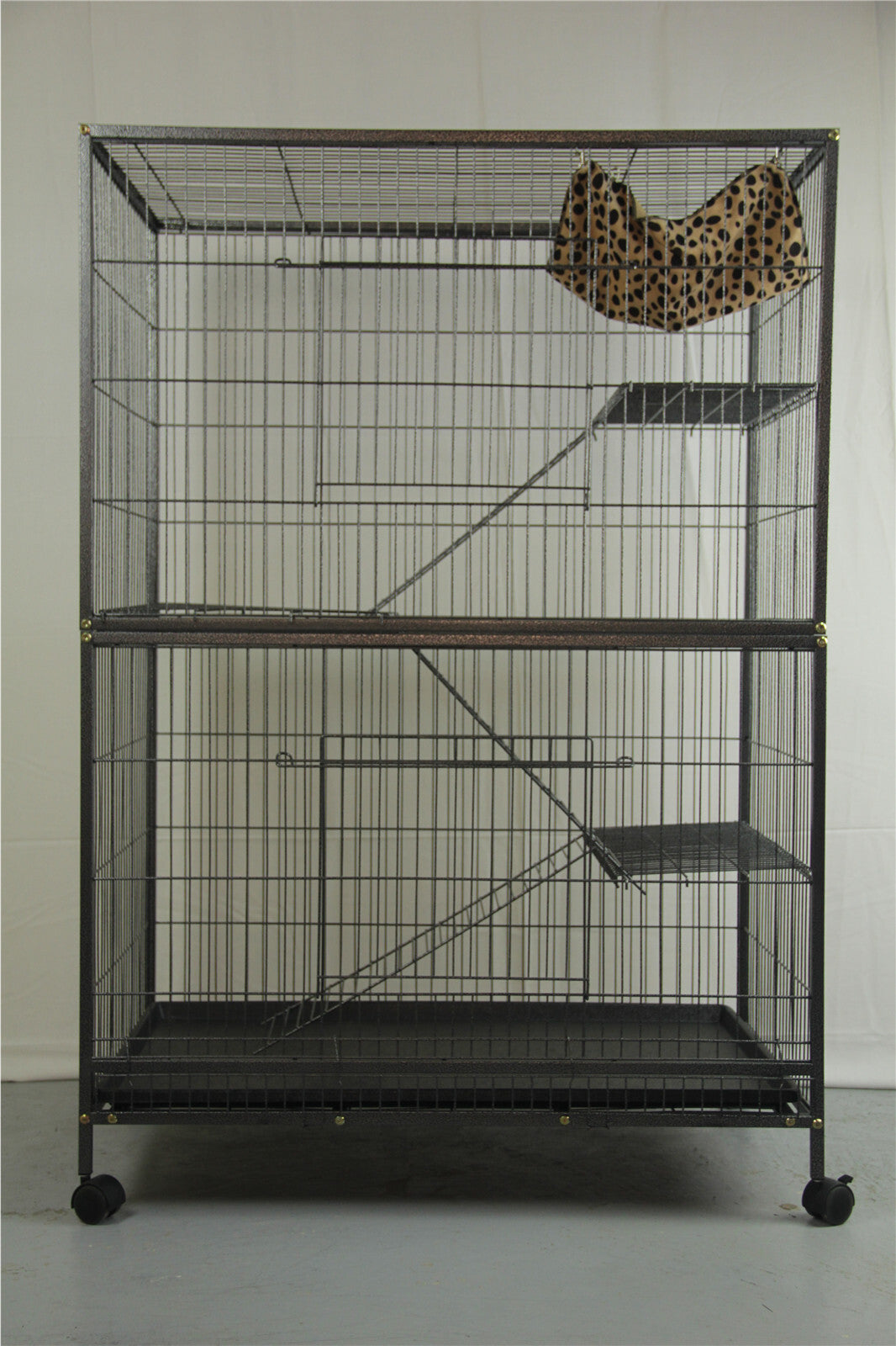 YES4PETS Pet 140cm 4 Level Bird Ferret Parrot Cage Aviary Cat Castor V278-FC140