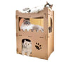 YES4PETS Cat Cardboard House Tower Condo Scratcher Pet Post Furniture Double Storey V278-FH-0001-CARBORD-HOUSE
