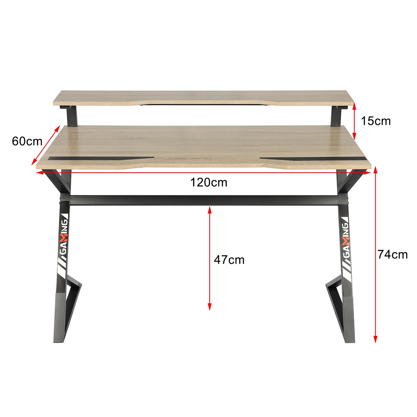 YES4HOMES Computer Desk, Sturdy Home Office Gaming Desk for Laptop, Modern Simple Style Writing Table, V278-GAMING-DESK-12060