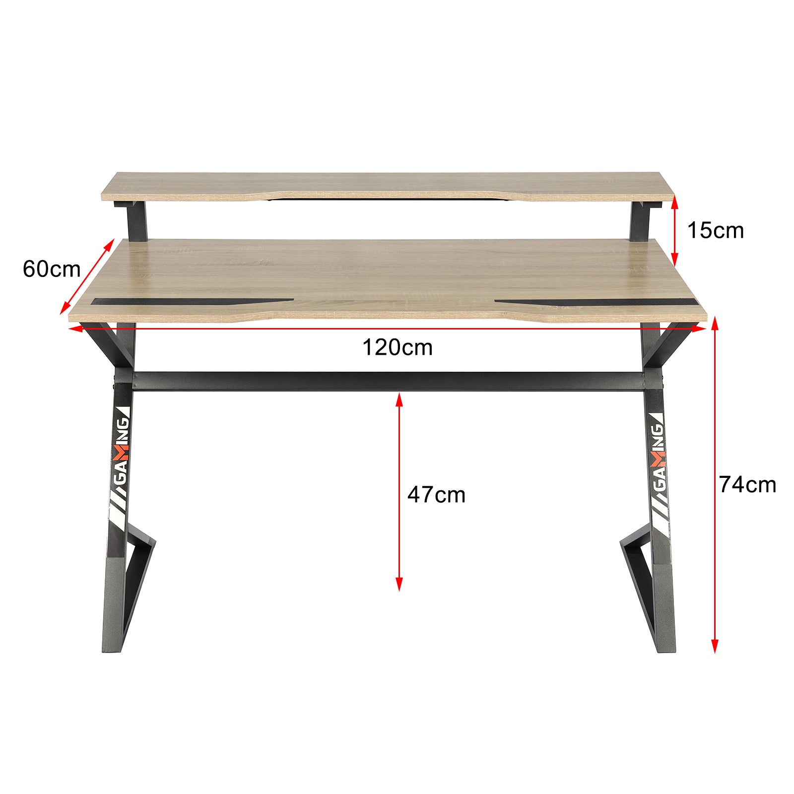 YES4HOMES Computer Desk, Sturdy Home Office Gaming Desk for Laptop, Modern Simple Style Writing Table, V278-GAMING-DESK-12060