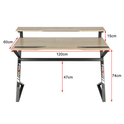 YES4HOMES Computer Desk, Sturdy Home Office Gaming Desk for Laptop, Modern Simple Style Writing Table, V278-GAMING-DESK-12060