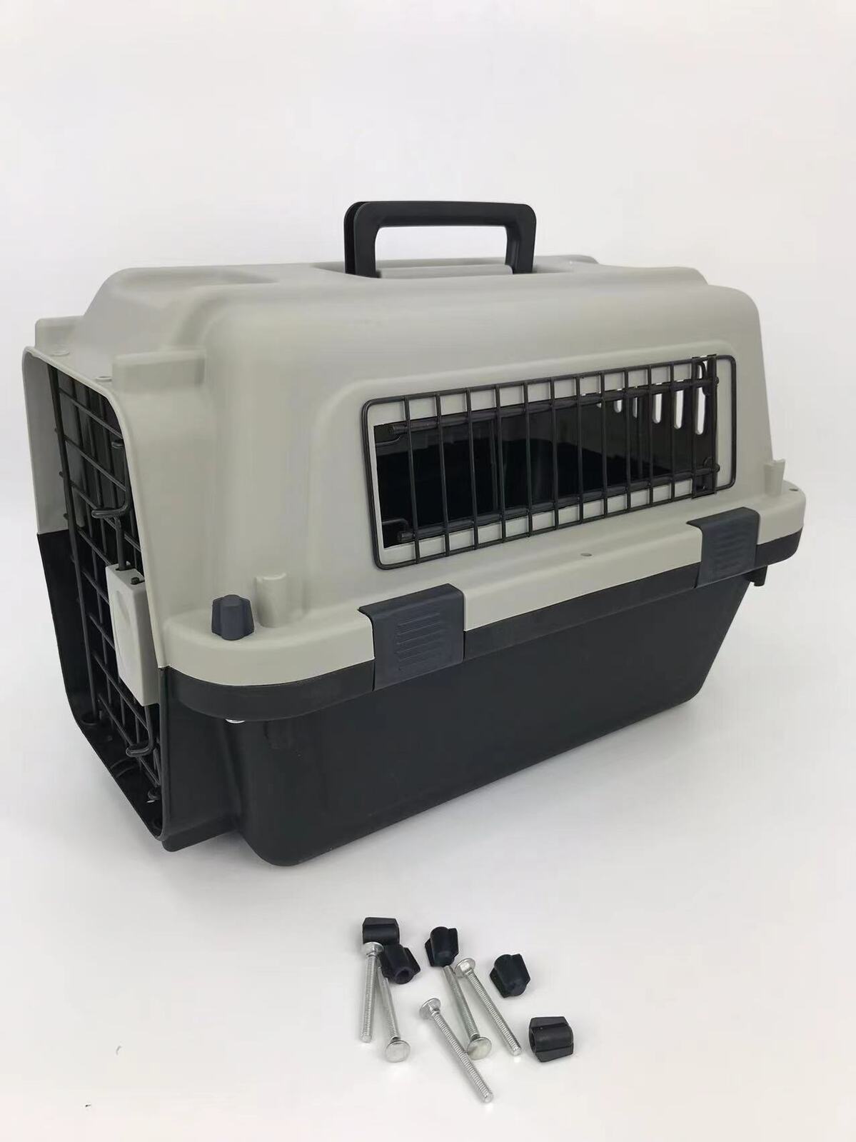 YES4PETS Medium Portable Pet Dog Cat Carrier Travel Bag Cage House Safety Lockable Kennel Grey V278-H-1-HKX-006-GREY