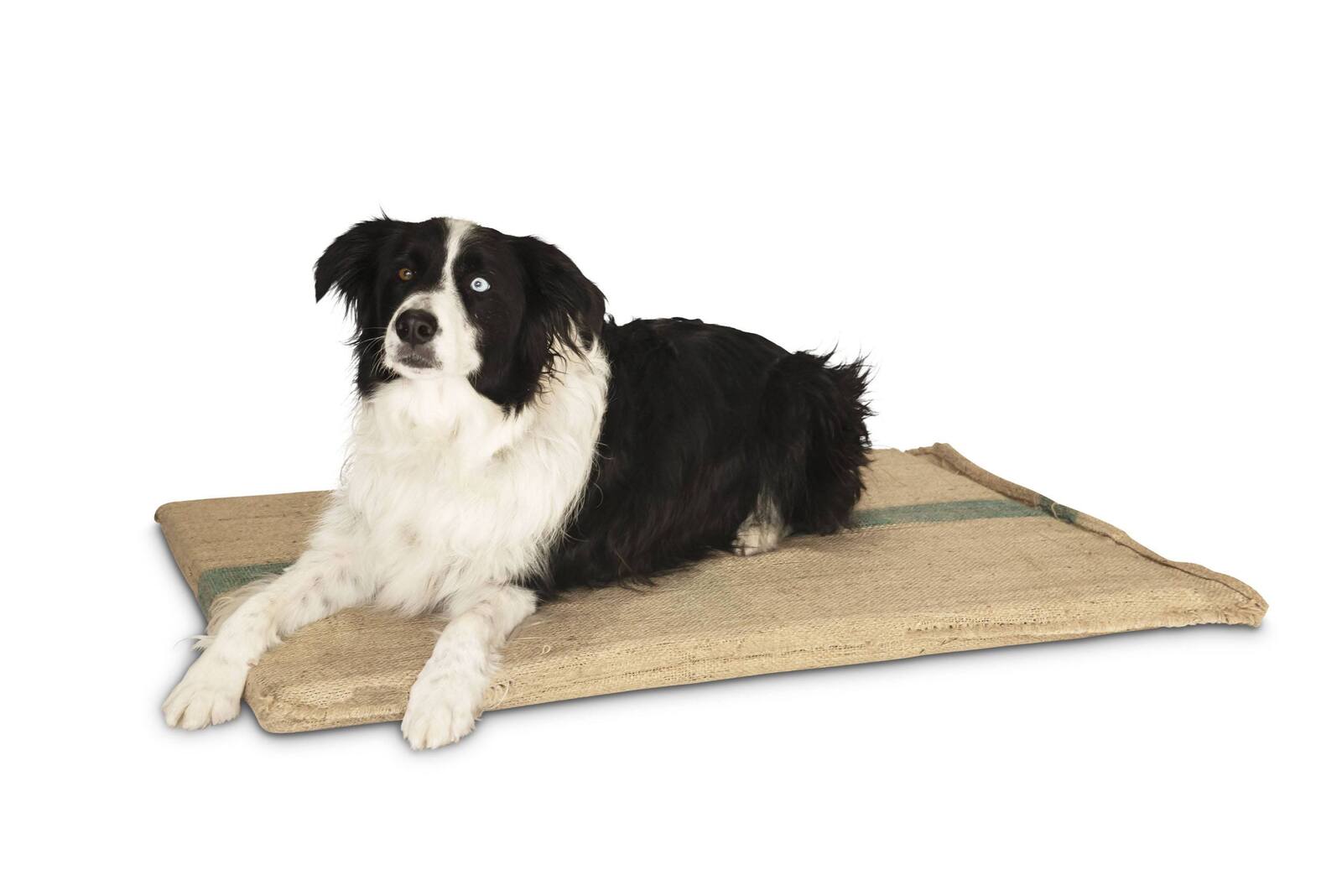Large Hessian Pet Dog Puppy Bed Mat Pad House Kennel Cushion With Foam 100 x 69 cm V278-HESSIAN-BED-LARGE