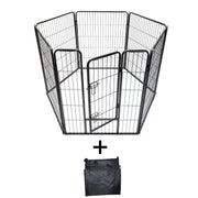 YES4PETS 6 Panels 100 cm Heavy Duty Pet Dog Cat Puppy Rabbit Exercise Playpen Fence Extension With Cover V278-HPL100-6-DOOR-BK-COVER-6