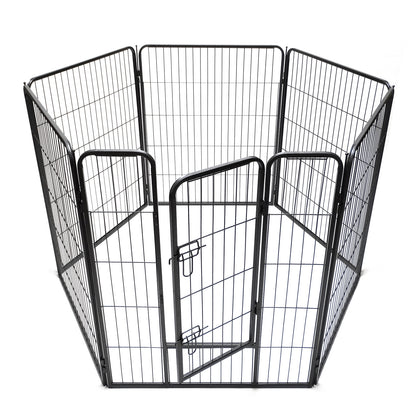 YES4PETS 6 Panels 100 cm Heavy Duty Pet Dog Cat Puppy Rabbit Exercise Playpen Fence Extension With Cover V278-HPL100-6-DOOR-BK-COVER-6