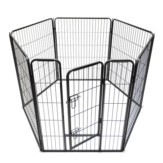 YES4PETS 6 Panels 100 cm Heavy Duty Pet Dog Cat Puppy Rabbit Exercise Playpen Fence Extension With Cover V278-HPL100-6-DOOR-BK-COVER-6