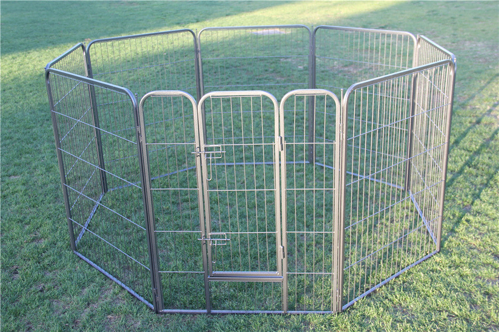 YES4PETS 100 cm Heavy Duty Pet Dog Cat Puppy Rabbit Exercise Playpen Fence With Cover V278-HPL100-8-BK-COVER
