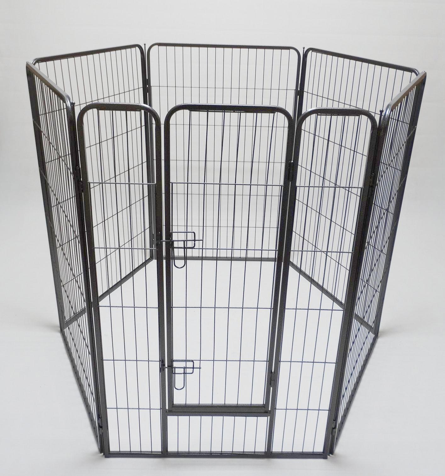 YES4PETS 6 Panel 120 cm Heavy Duty Pet Dog Cat Rabbit Playpen Fence With Cover V278-HPL120-6-B-DOOR-BKCOVER6